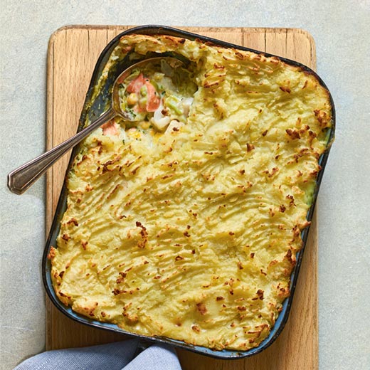 Fish Pie with Leeks and Scallops