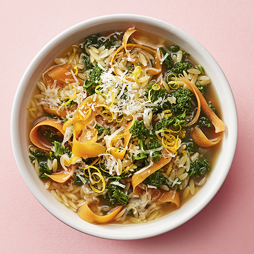Chicken Soup with Orzo and Winter Greens