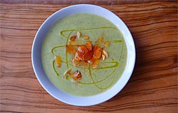 Courgette Soup with Paprika and Toasted Almonds