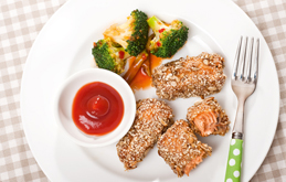 Crunchy Seeded Salmon with Chinese Broccoli