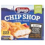 Young's Chip Shop 4 Large Battered Cod Fillets Frozen