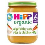 HiPP Organic Vegetables with Rice & Chicken Baby Food Jar 6+ Months 