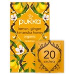 Pukka Tea Organic Lemon Ginger & Manuka Honey Tea Bags