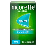 Nicorette Icy White Gum, 4 mg, 105 (Stop Smoking Aid)