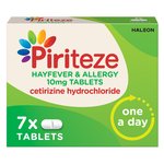 Piriteze Hayfever & Allergy Relief Antihistamine Cetirizine 7 Tablets