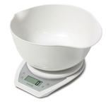 Salter Digital Kitchen Scales with Dual Pour Mixing Bowl, White