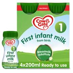 Cow & Gate 1 First Baby Milk Formula Liquid from Birth Multipack  