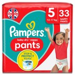 Pampers Baby-Dry Nappy Pants, Size 5 (12-17kg) Essential Pack