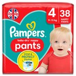 Pampers Baby-Dry Nappy Pants, Size 4 (9-15kg) Essential Pack 