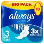 Always Sanitary Towels Ultra Day & Night (Size 3) Wings