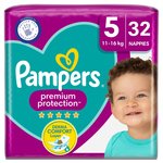 Pampers Premium Protection Nappies, Size 5 (11-16kg) Essential Pack