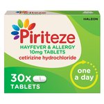 Piriteze Hayfever & Allergy Relief Antihistamine Cetirizine Tablets