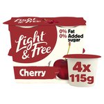 Light & Free Cherry Greek Style 0% Added Sugar, Fat Free Yoghurt