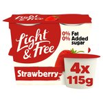 Light & Free Strawberry Greek Style 0% Added Sugar Fat Free Yoghurt