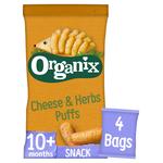Organix Cheese & Herb Orgnic Puffs, 10 mths+ Multipack