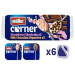Muller Corner Chocolate Digestive and Strawberry Shortcake Yogurts 