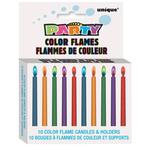  Colour Flame Birthday Candles With Holders