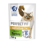 Perfect Fit Advanced Nutrition Sensitive Complete Dry Cat Food Turkey 