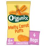 Organix Melty Carrot Organic Puffs, 6 mths+ Multipack