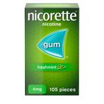Nicorette Fresh Mint Chewing Gum, 4 mg, 105 Pieces (Stop Smoking Aid)