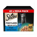Sheba Fine Flakes Cat Food Pouches MSC Fish in Jelly Mega Pack 