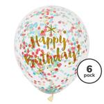 Glitzy Birthday Balloons with Confetti