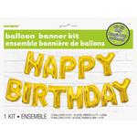 Gold Happy Birthday Balloon Banner Kit