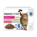Perfect Fit Advanced Nutrition Adult Cat Food Pouches Mixed in Gravy