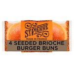 St Pierre Sliced Seeded Brioche Burger Buns