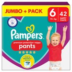 Pampers Premium Protection Nappy Pants, Size 6 (15kg+) Jumbo+ Pack