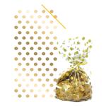 Anniversary House Gold Polka Dot Cello Bags With Twist Ties