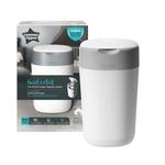 Tommee Tippee Twist & Click White Nappy Bin, Includes 1x Refill Cassette
