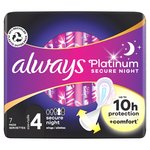 Always Platinum Sanitary Pads Secure Night (Size 4) Wings