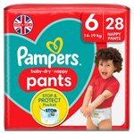 Pampers Baby-Dry Nappy Pants, Size 6 (15kg+) Essential Pack