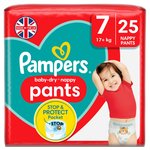 Pampers Baby-Dry Nappy Pants, Size 7 (17kg+) Essential Pack