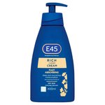 E45 Rich 24H Fast Absorbing Moisturiser Cream for dry skin Pump