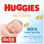 Huggies Extra Care Sensitive 99% Water Baby Wipes, Big Pack