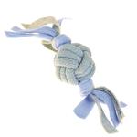 Little Rascals Fleecy Rope Ball Tugger Blue Puppy Toy
