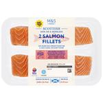M&S Scottish 2 Salmon Fillets Skin On
