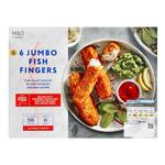 M&S 6 Breaded Jumbo Cod Fish Fingers Frozen