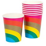 Rainbow Recyclable Paper Party Cups