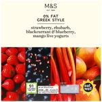 M&S Greek Style Live Yogurts 0% Fat Mixed Fruit