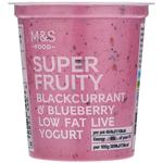 M&S Super Fruity Low Fat Live Yogurt Blackcurrant & Blueberry