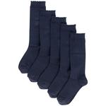 M&S 5pk Cotton Knee High School Socks, Navy