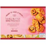 M&S 12 Mini All Butter Pastries Ready to Bake Frozen