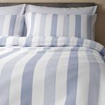 M&S Hadley Pure Cotton Striped Bedding Set, Single-Super King, Blue Mix