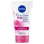 NIVEA Rose Care 3 in 1 Organic Rose Water Face Wash Scrub & Mask