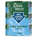 John West Lower Salt Tuna Chunks In Brine 3 Pack