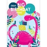 Pink Dinosaur Birthday Card