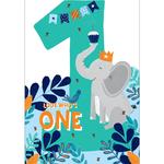Happy Elephant 1st Birthday Card
